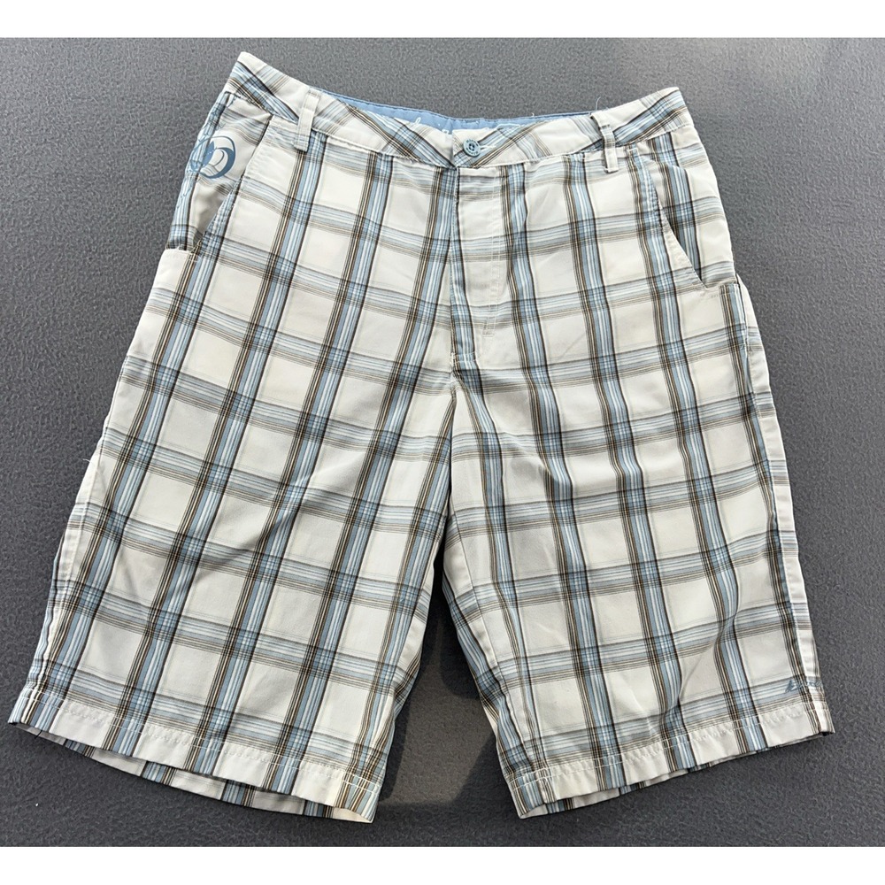 VTG Kirra Shorts Men's Shorts Sz 34 Blue White Plaid Carpenter 90s Y2K